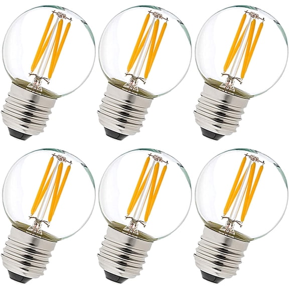 Dimmable E26 Edison Bulb G16.5 Light Bulb 6W Equal 60 watt Light Bulb AC120V Warm 2700K E26 led Bulb for Pendant,Chandeliers,Vanity,Wall sconces Edison Light Bulbs 60 Watt 600lm 6Pack