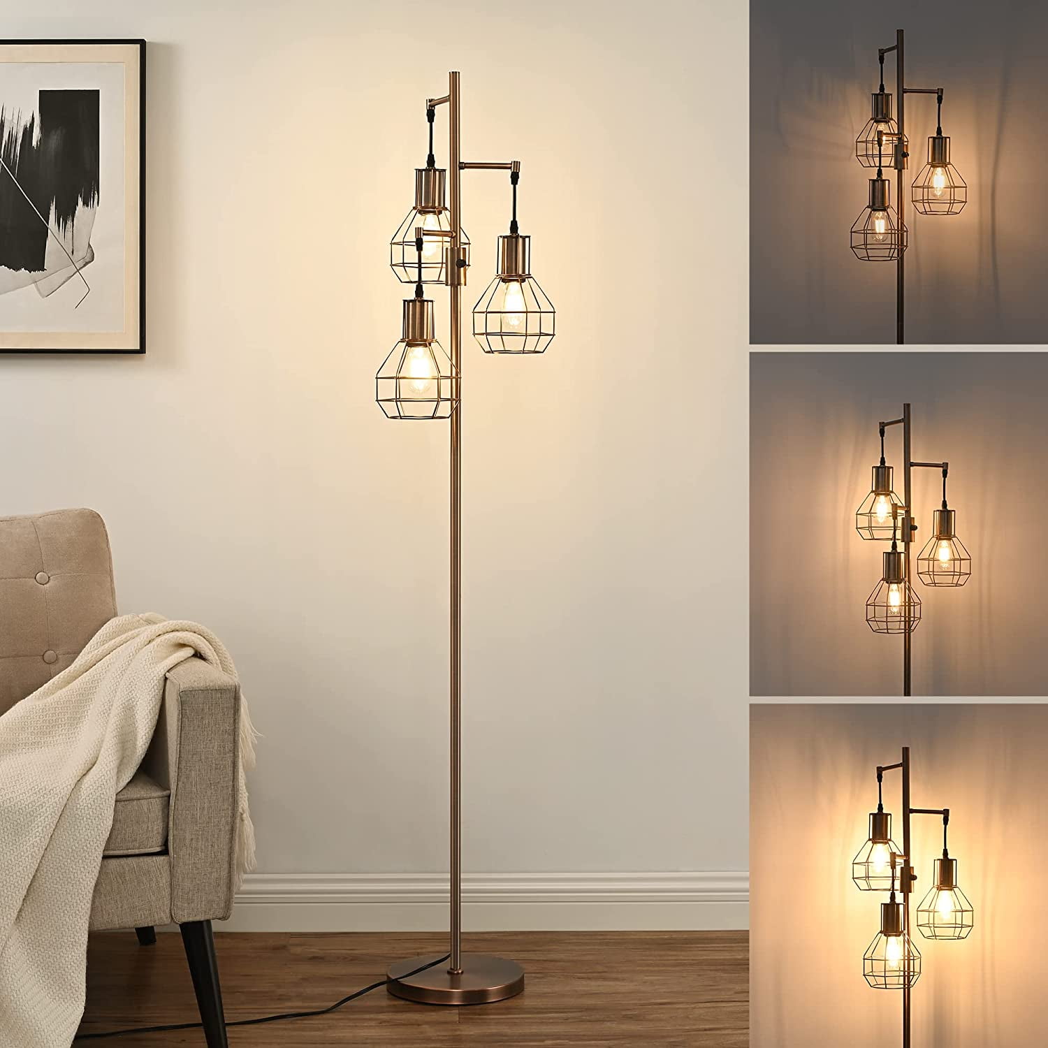 Lamps For Living Room A1A9 Dimmable Farmhouse Floor Lamp For