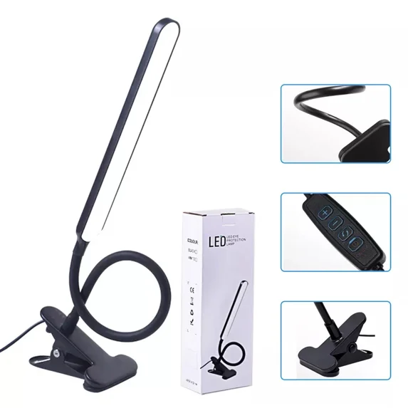 Dimmable Flexible Usb Clip-On Led Desk Lamp Table Reading Book Lamp Light