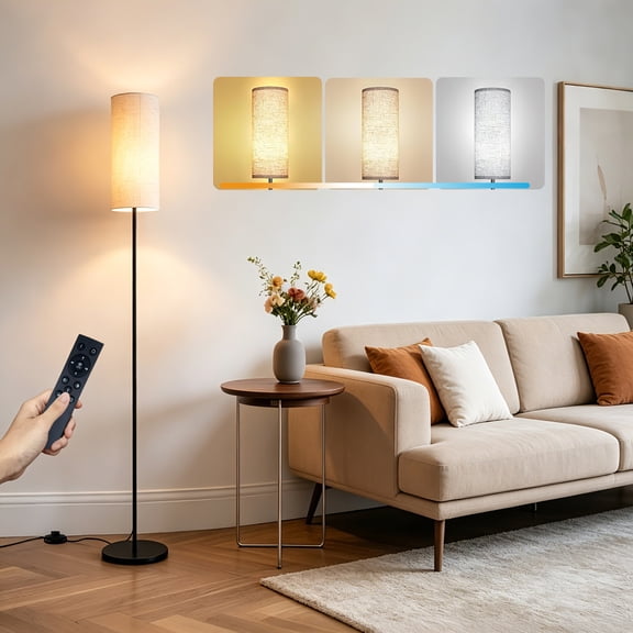 Kisportee 67" Dimmable Floor Lamp | 3000K-6500K, Remote & APP Control, 9W LED Bulb Included