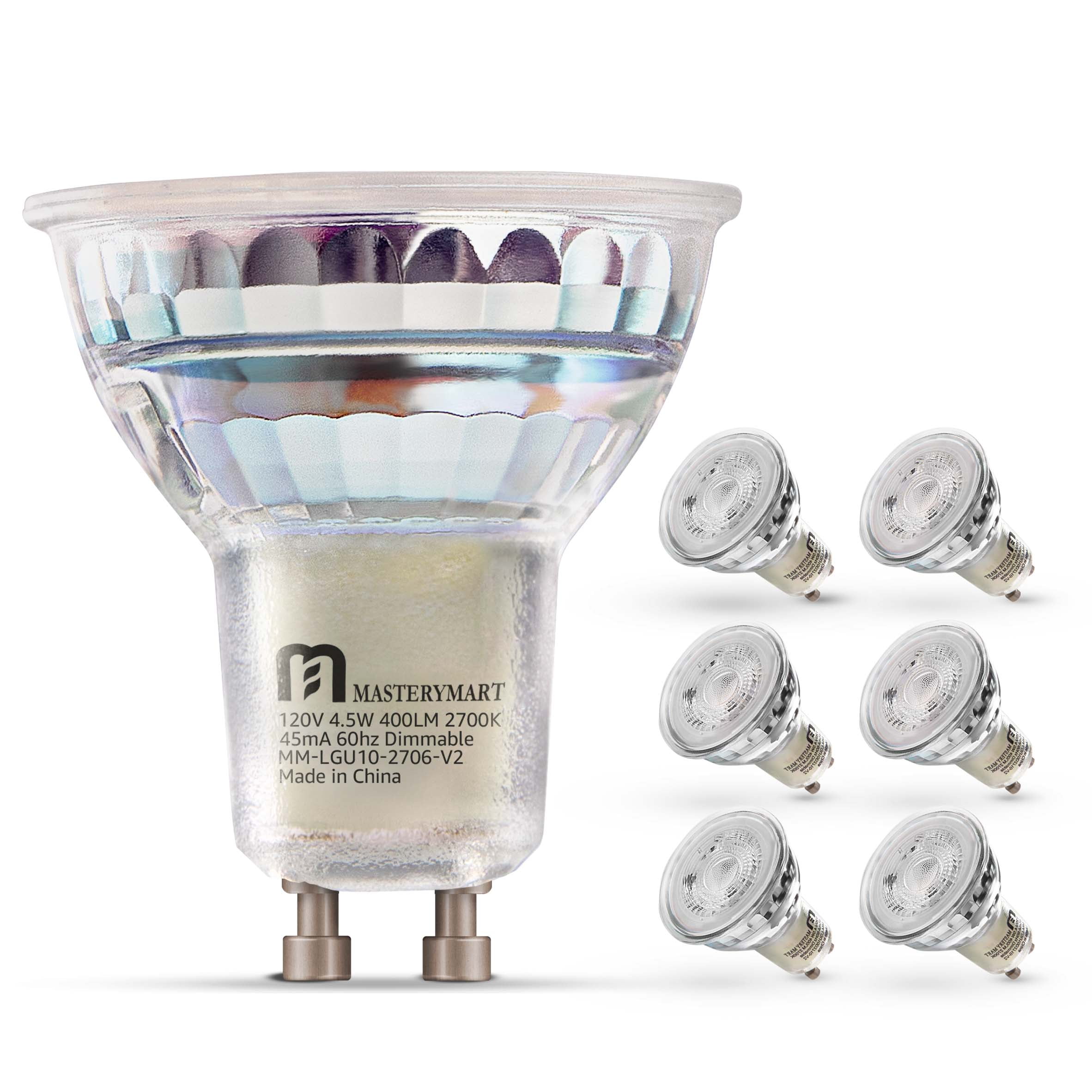 Dimmable GU10 Led Light Bulb 50 Watt Equivalent, Soft White 2700K, 400Lumens, Track and