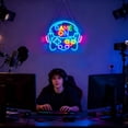 thumbnail image 1 of Dimmable Gamer Neon Sign, Game Controller Shaped LED Neon Sign for Gaming Room Decor, 15"x13" USB Powered Adjustable Brightness Gamepad LED Sign for Boys Room, Cool Gamer Gift for Teens and Kids, 1 of 4