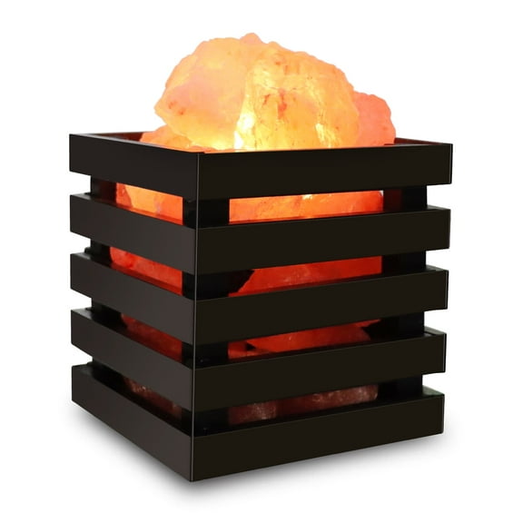 Dimmable Himalayan Pink Salt Lamp, Night Light Natural Crystal Rock, Salt Rock Lamp Natural Night Light with Wooden Basket