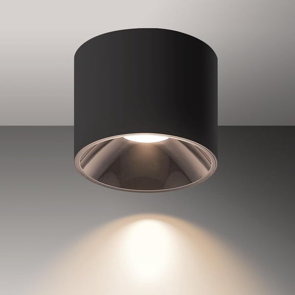 Dimmable LED Ceiling Spot Lights Flush Mount Ceiling Cylinder Light Indoor Fixture for Kitchen, Hallway & Entryway 4.72 CRI97 15W 3000K Black (1Pack)