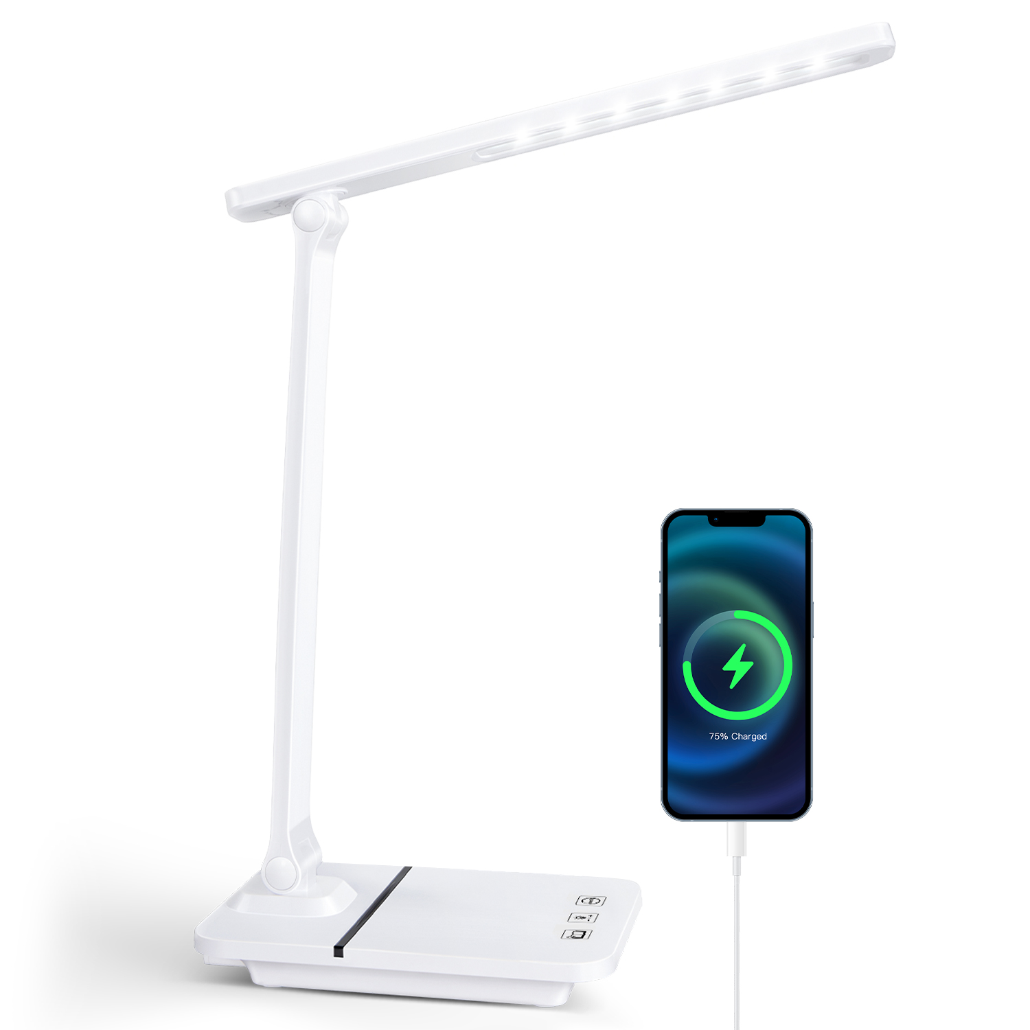Dimmable LED Desk Lamp with USB Charge, 14W EyeCaring Table Lamp with