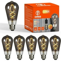 Dimmable LED Edison Light Bulbs, Smoky Grey Vintage Lightbulbs 60 Watt Equivalent 2700K Soft Warm White, ST64 600LM Vanity Light Bulbs With E26 Base for Bathroom, Bedroom, Living Room and Kitchen