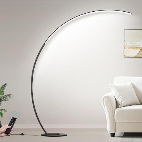 Dimmable LED Lamps for Living Room with 3 Color Temperatures, Ultra Bright 2000LM Arc Floor Lamps, Modern Standing Tall Lamp with Remote Control Reading Floor Lamp for Bedroom Office Classroom
