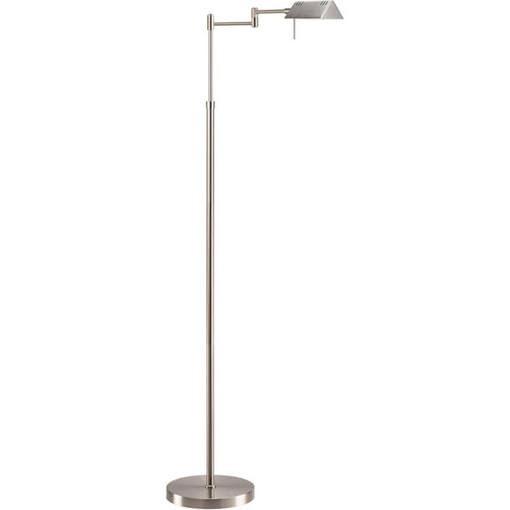 Dimmable LED Pharmacy Floor Lamp, 12W LED, Full Range Dimming, 360 Degree Swing Arms, Adjustable Heights, Standing Lamp for Reading, Sewing, and Craft, ETL Listed, Antique Brass