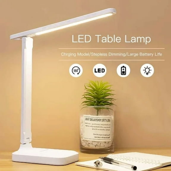 Dimmable Led Desk Light Touch Sensor Table Bedside Reading Lamp Usb Rechargeable
