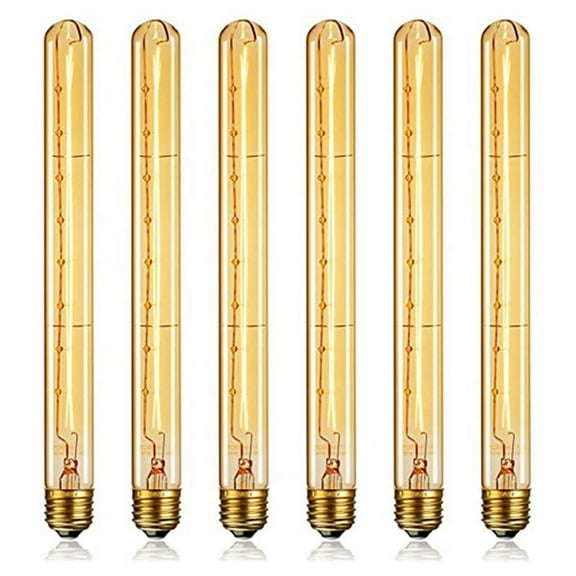 Dimmable Long Tubular Light Bulb E27 40W Retro Light Bulb 220V Industrial Home Bar Chandelier 6 Pcs,1 set * Dimmable Long Tubular Light Bulb