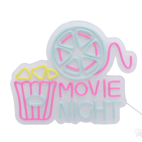 Dimmable Movie Night LED Neon Sign Multi Color Brightness Adjustable Acrylic Light Bar Wall Decor for Home Theater Cinema 15.0 x 13.8 Inches / 38.0 x 35.0 cm