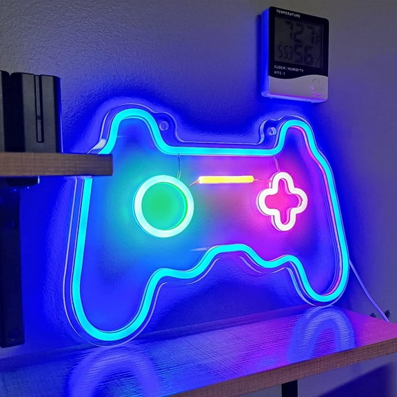 Dimmable Neon Signs Wall Decorations For Room| Gamepad Controller Shape Lights Room Decor Accessories Cool Teen Boys|Girls| Gamer Gifts