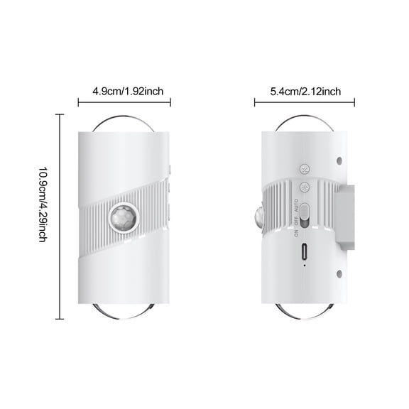 Dimmable Night Light Motion Sensor Night Light Magnetic Wall Light RGB Color Changing Ambient Dual Head LED Lights 4 Brightness Levels 1500mAh Rechargeable Battery Bedroom Hallway Stairs C