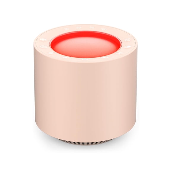 Dimmable Nursery Night Light: Red Light Therapy Sleep Sound Machine with 38 Soothing Sounds & Calming Womb Soother Shusher, Memory Function, White Noise Machine with Timer for Baby Adult Gift (Peach)