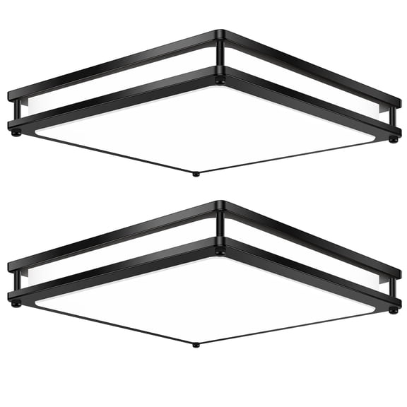 Dimmable Square LED Ceiling Lights, 36W Flush Mount Light Fixtures,Brushed Nickel, 3200LM Super Bright Adjustable Modern Ceiling Lamps for Bedroom Kitchen Bathroom Hallway