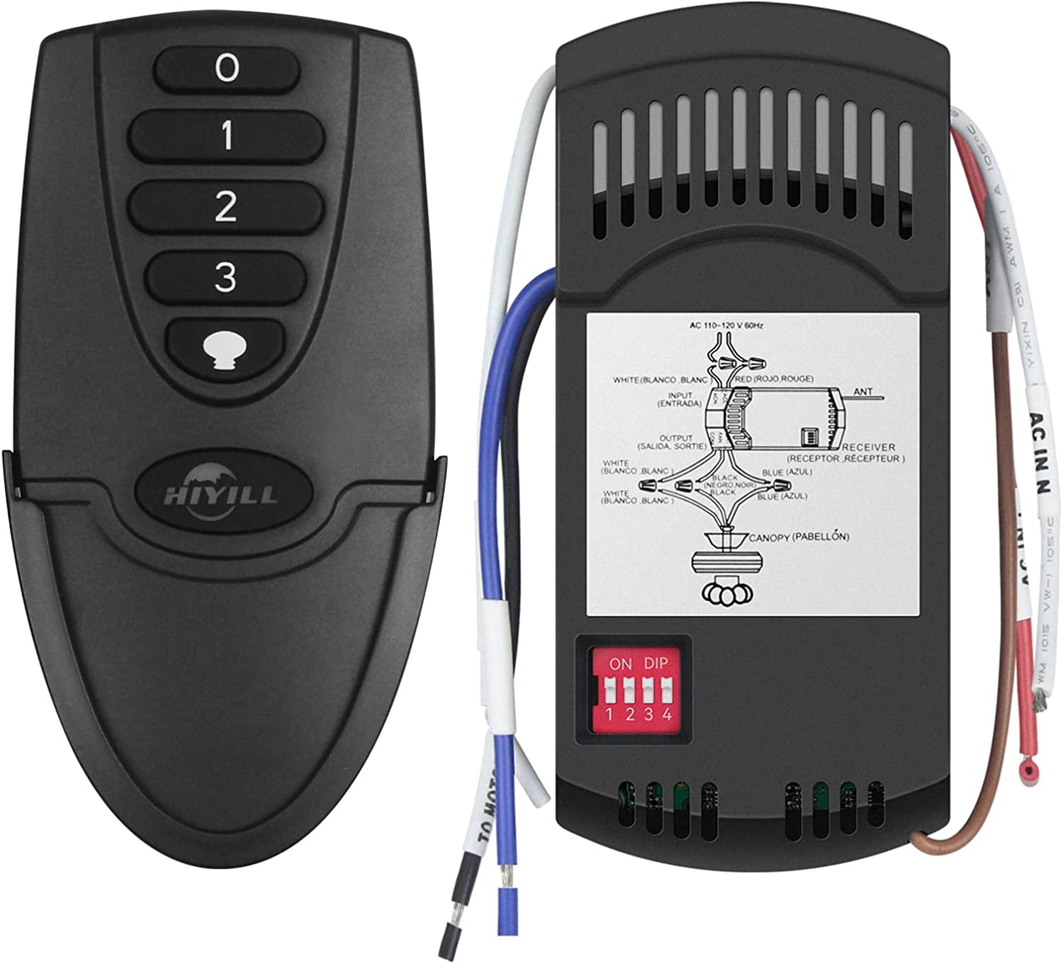 Universal Ceiling Fan Remote Control Kit - 3-Speed & Light Control For Hunter, Harbor Breeze, Etc.