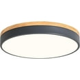 thumbnail image 1 of Dimmable Wood LED Flush Mount Ceiling Light, Modern 2700K-6000K 5CCT Round Grey Light Fixtures, Minimalist Lamp for Living Room, Dining Room, Bedroom, Kitchen - 15.8in, 1 of 2