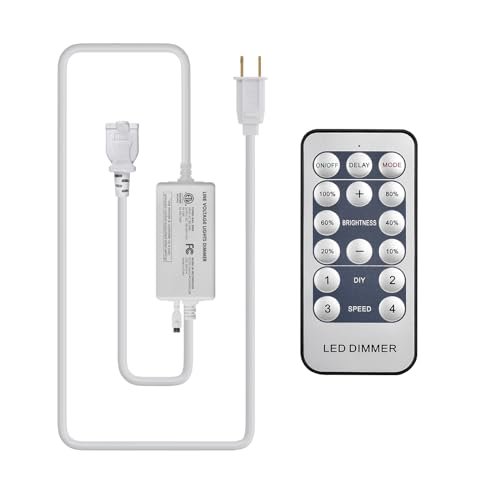 Dimmer for LED Rope Light,Wireless Dimmer Remote and Controller with Memory Function, Ideal for Indoor Home, Cabinet, DIY$$Home Decor, Kitchen, & Other