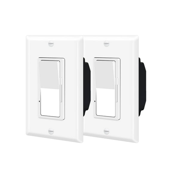 Dimmer Light Switch Decora,Nineleaf 2 Pack 3-Way Dimmer Switch for Dimmable 150W LED and CFL Lights, 600W Halogen and Incandescent,15A 120V, No Neutral Wire Required, Commercial Grade, ETL Listed