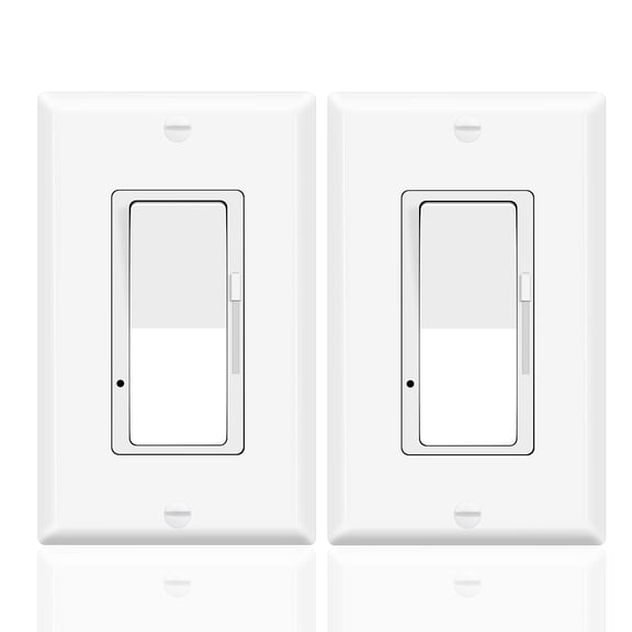 Dimmer Light Switch,Greencycle 2PK Single Pole/3 Way Dimmer Switch for Dimmable 150W LED CFL Light,600W Halogen and Incandescent,15A 120V,Neutral Wire Not Required,Residential/Commercial,ETL Listed