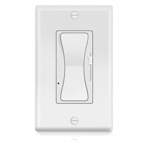 Dimmer Light Switch,Single Pole & 3 Way Dimmer Control,Full Range Dimming for LED/CFL(150W) & Incandescent Bulbs(600W),ON/Off Rocker Light Switch,Decor Wall Plates & Screws,ETL Listed,White