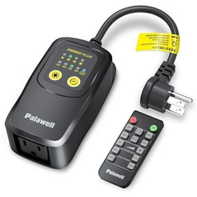 Palawell Dimmer for Outdoor String Lights, 560W Waterproof Plug-in Dimmer Plug with Remote and Timer, 100FT Range