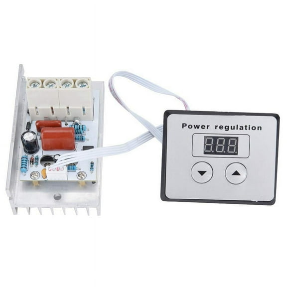 Dimmer Switch, 10000W SCR Digital Voltage Regulator Speed Control Dimmer Thermostat AC 220V 80A,1 x Controller 1 x Panel 1 x Cable,white