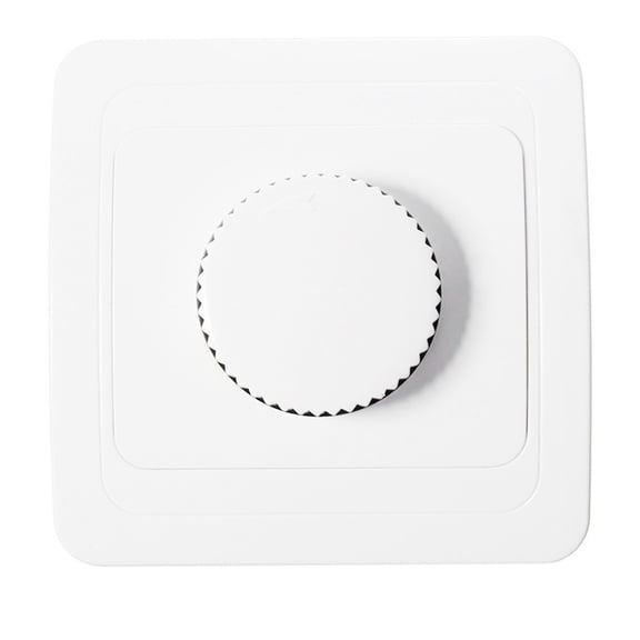 Dimmer Switch for Flush-Mounted Dimmable Lamps, 4-300W Trailing/Leading Edge Light Modulator, European Style Wall Switch Panel, AC 200V-250V, White, 81x81mm