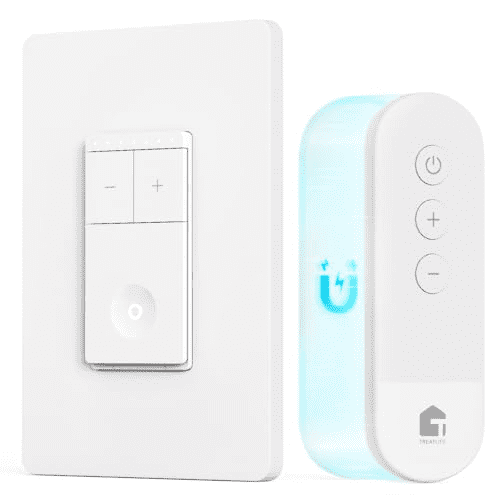Dimmer Switch with Magnetic Remote, Wireless Light Switch, Single Pole Dimmer Light Switch, Neutral Wire Required, Works with Dimmable LED/CFL/INC, 400W Max$$