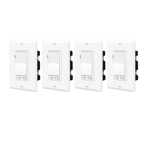 Dimmer Switch,Single Pole/3 Way, 3-300W LED & CFL, 15-600W Halogen & Incandescent, 15A 120V,Residential and Commercial,ETL Listed, White with Wall Plate