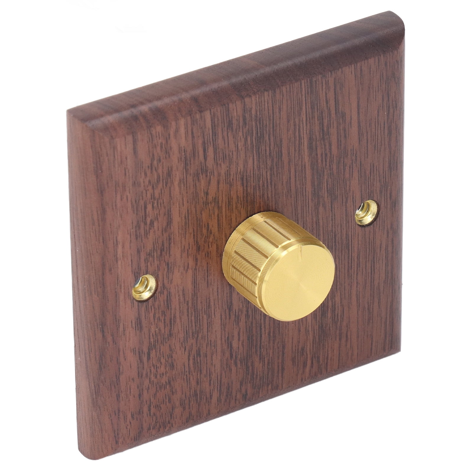 Dimmer Switch with Brass Knob Black Walnut Wood Rotary Dimming Switch for Home Light 200250V