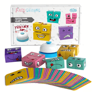Dimoarch Face Changing Matching Game for Kids Ages 3+, Wooden Face Cube Puzzle with Bell and Storage Bag, Memory Board Game for Kids Ages 4-8, Family Game Night Gift