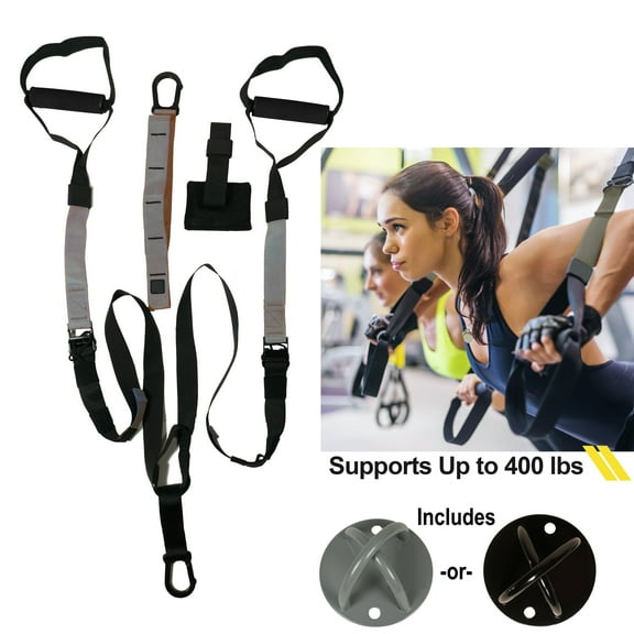 Dimok Suspension Trainer Resistance Band Full Body Workout with X-mount