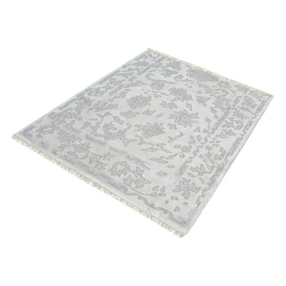 Dimond Home Harappa Handknitted Wool Rug, Silver and Ivory, 9' x 12' - 8905-283
