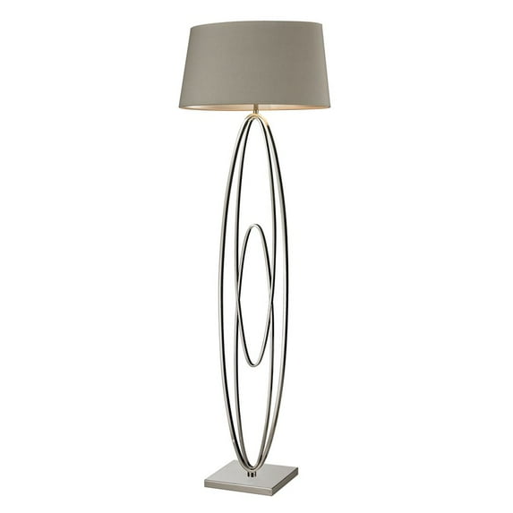 Dimond Lighting-D2416-Hanoverville - One Light Floor Lamp Polished Nickel Finish with Light Gray