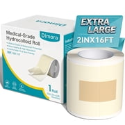 Dimora Hydrocolloid Roll 2   16,Medical Grade Hydrocolloid Bandages for Wound Care, Burn, Blister, Acne Care, Cut-to-Size, Ultra Absorbent, Waterproof, First Aid Kit Essential