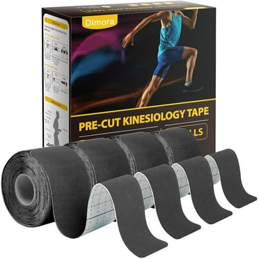 Dimora Kinesiology Tape - Elastic Cotton Athletic Tape, 65.6 ft 80 Precut Strips in Total, Medical Grade Adhesive Sports Tape for Muscle Pain Relief and Joint Support