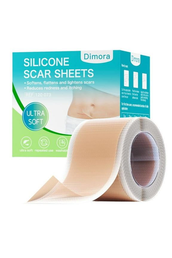 Silicone Scar Sheets, Waterproof Medical Silicone Scar Tape, Ultra-thin Scar Removal Treatment for Surgical Scars, C Section, Tummy Tuck, Keloid Treatment, 1.6”x60" Roll