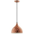 thumbnail image 1 of Modway Dimple 11" Bell Shaped Metal Pendant Lamp in Rose Gold and Black, 1 of 5
