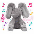 thumbnail image 1 of Dimple Emery Elephant Plush Toy – Interactive Singing Stuffed Animal with Peek-a-Boo Ears for Babies and Toddlers, 1 of 9