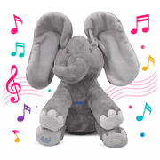 Dimple Emery Elephant Plush Toy – Interactive Singing Stuffed Animal with Peek-a-Boo Ears for Babies and Toddlers