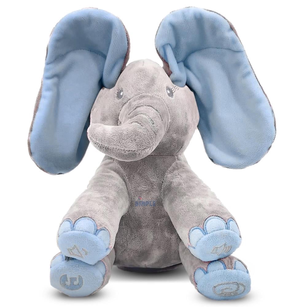Dimple Kyle Elephant Plush Toy – Interactive Singing Stuffed Animal with Peek-a-Boo Ears for Babies and Toddlers