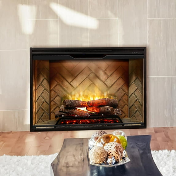 Dimplex Revillusion® 42 Inch Built-in Electric Firebox - Herringbone Brick Background