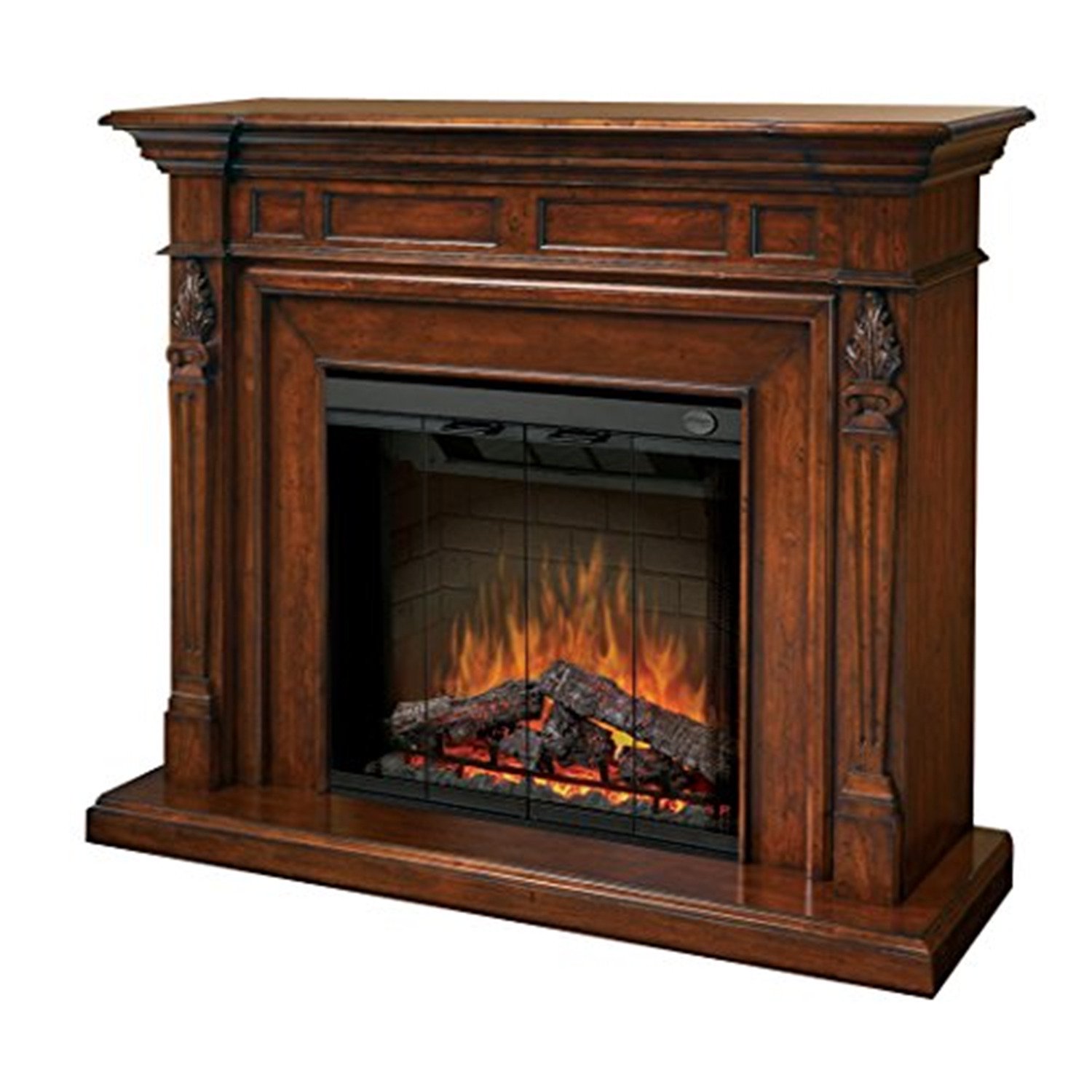 Dimplex Torchiere Mantel Electric Fireplace With Logs, Burnished Walnut -  Walmart.com