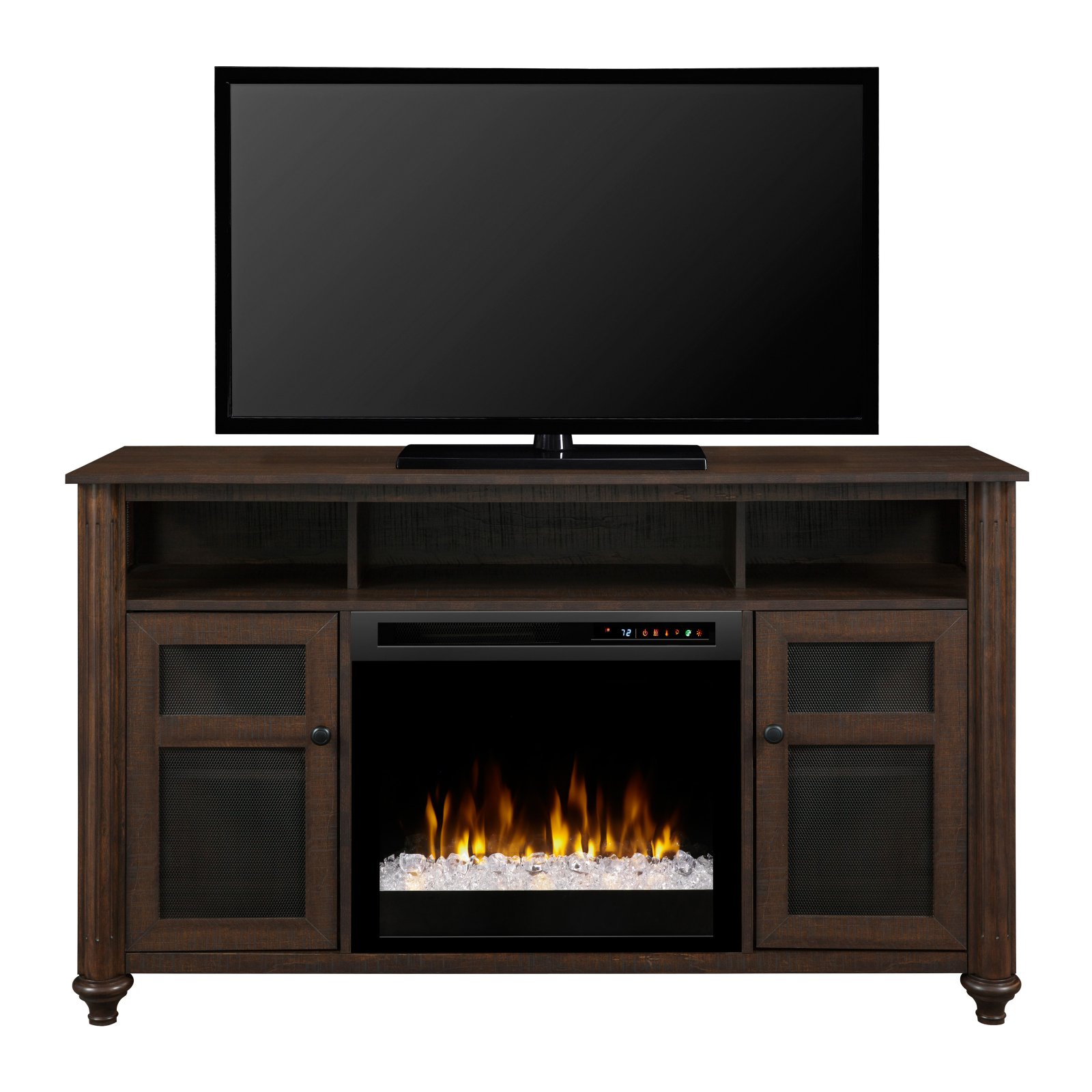 Dimplex Xavier Media Console Electric Fireplace With Glass Ember Bed
