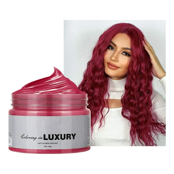 Dimshow Disposable Colorful Hair Wax #03 Wine Red - 9 Colors Temporary Hair Wax Color Wax Colored Hair Dye Color Wax Hair Gel Color Washable Natural Instant Hair Wax Color Diy Hair Makeup Organizers