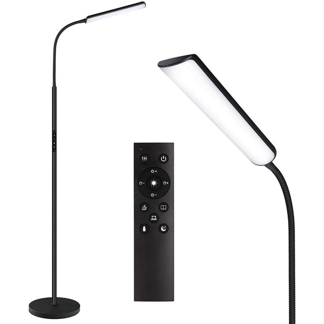 Dimunt LED Floor Lamp, Bright 15W Floor Lamps for Living Room with 1H Timer, Stepless Adjustable