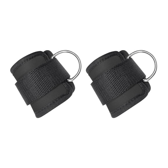 DimyFew 1 Pair Ankle Strap for Cable Machine, Adjustable, Neoprene Ankle Strap Gym Cable Single Ring None Grid