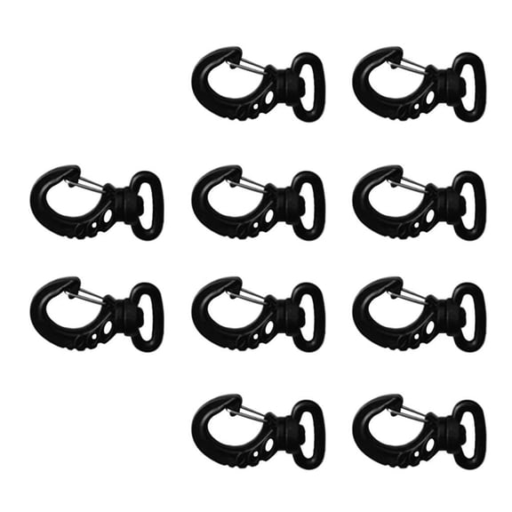 DimyFew 10 Pieces Plastic Swivel Snap Hook Spring Clip for 20mm Webbing Gear Accessories