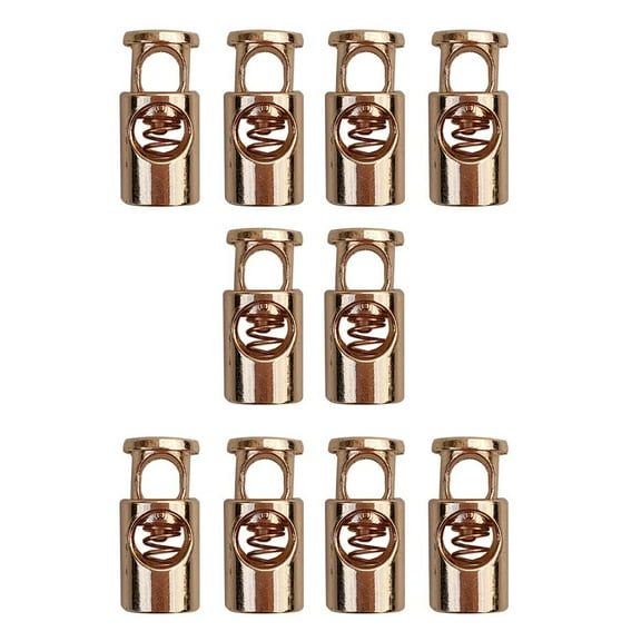 DimyFew 10PCS Metal Toggle Single Hole Spring Loaded Elastic Drawstring Rope Cord Locks